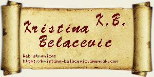 Kristina Belaćević vizit kartica